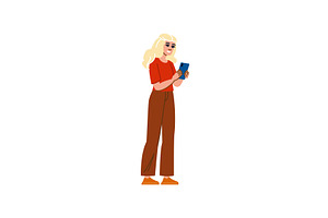 Young woman using smartphone, a Technology Illustration by pikepicture