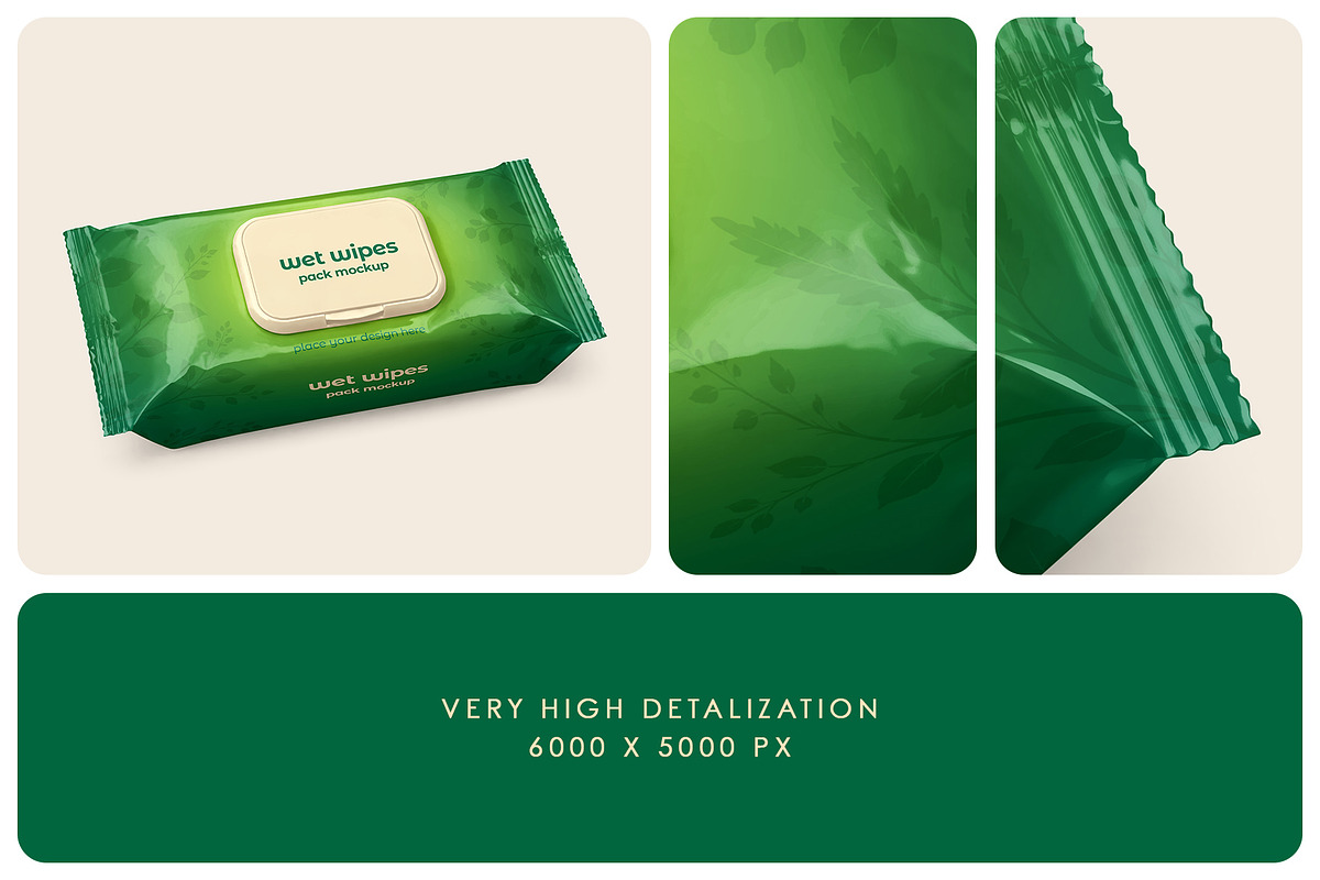 Wet Wipes Pack Mockup Set, a Packaging Mockup by Country4k (Photo 3 of 4)