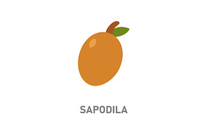 Sapodilla tropical fruit icon. Brown, a Food Illustration by GraphiShop
