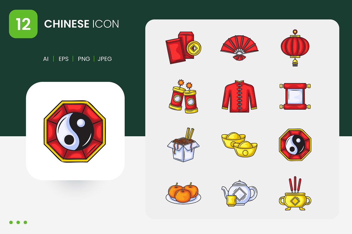 Chinese Icon Set, a Duotone Icon by shin_std
