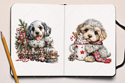 Whimsical Christmas Dog Clipart PNG, a Seasonal Illustration by Canvas Craft (Thumbnail 8 of 10)