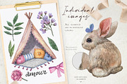 Rabbits and flowers collection, an Animal Illustration by Wenona (Thumbnail 4 of 7)