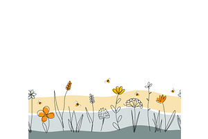 Vector nature seamless border with, an Object Illustration by Toltemara