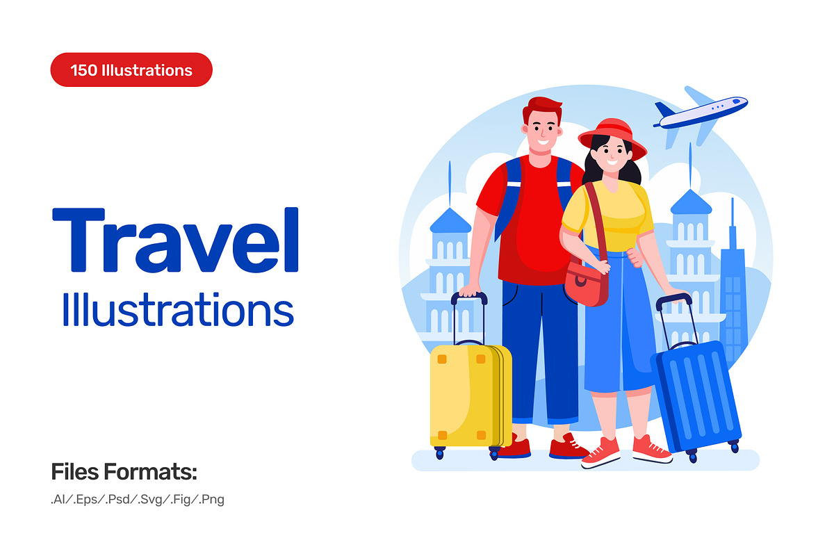 150 Travel Illustrations, a Transportation Illustration by Brickclay (Photo 1 of 16)