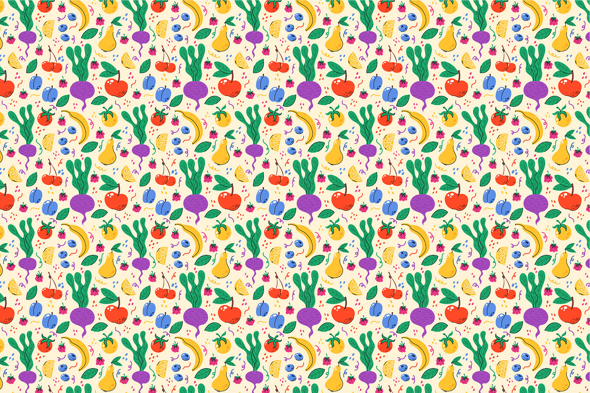 Doodle fruits & vegetables set, a Food Illustration by Thkatefox (Photo 4 of 4)