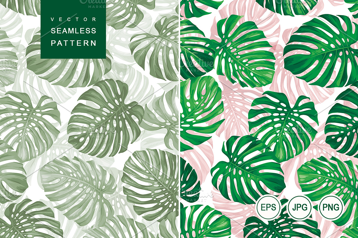 Monstera leaves. Pattern., a Pattern Graphic by Anna Smirnova (Photo 1 of 5)