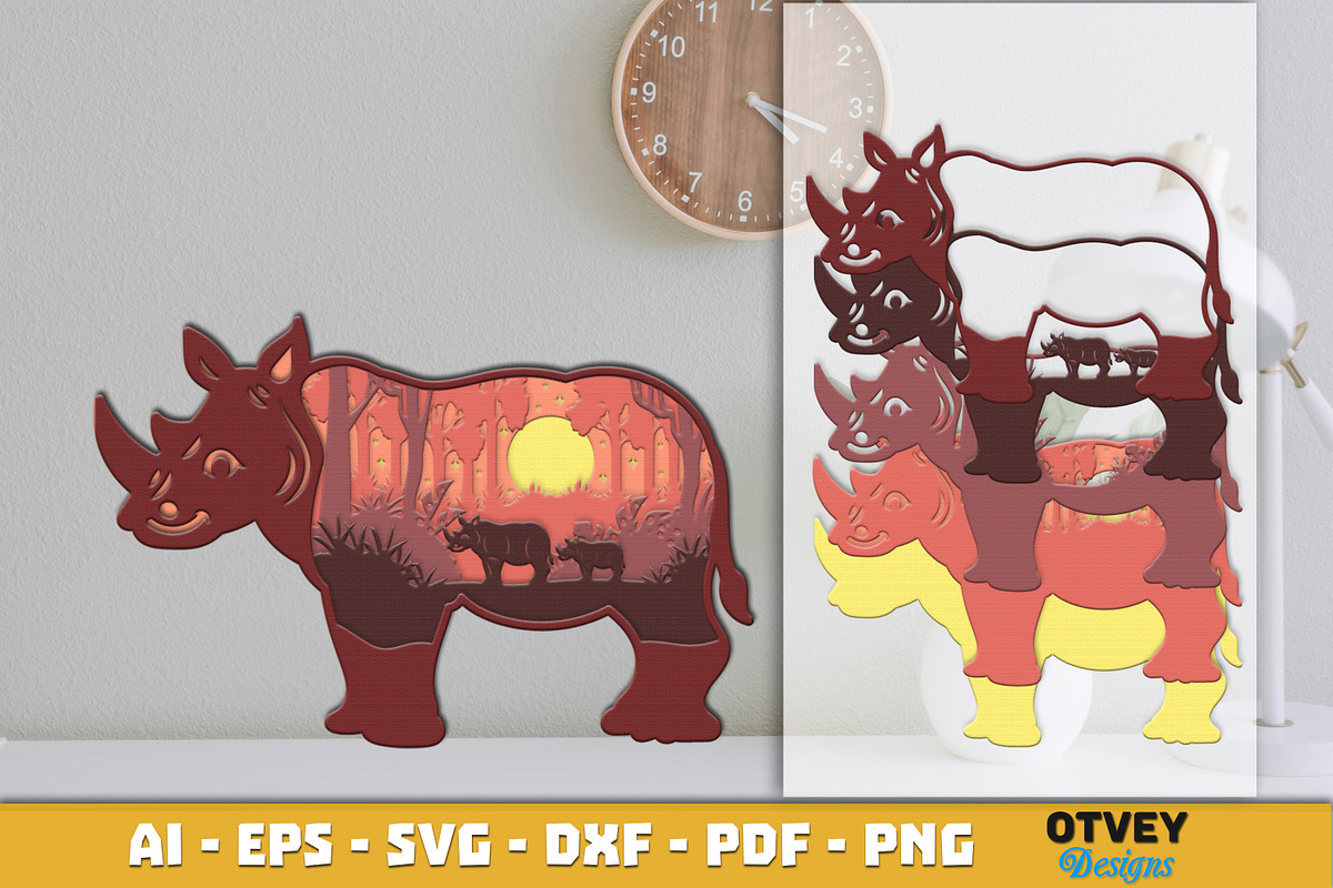 Safari Animal Laser Cut SVG Bundle, an Animal Illustration by OTVEY DESIGN (Photo 4 of 13)