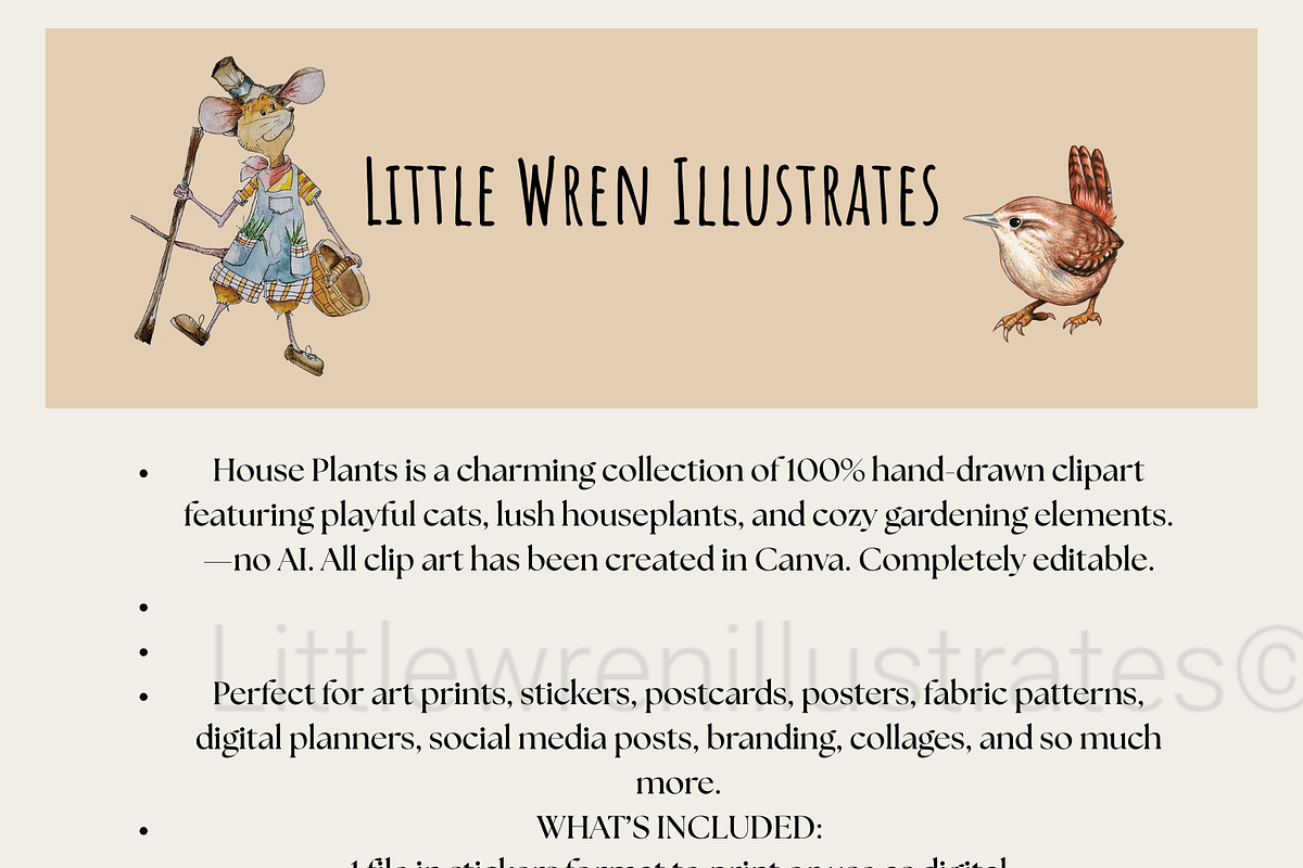 Cozy Plant Lovers Clip Art-Stickers, a Decorative Illustration by Little Wren Illustrates (Photo 3 of 6)