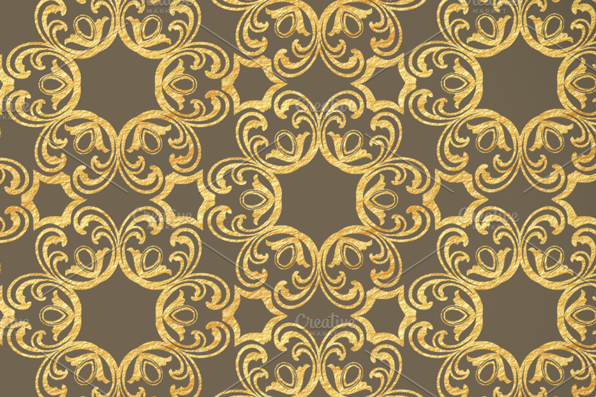 Golden Decorative Patterns, a Pattern Graphic by BazziBa♥ (Photo 4 of 7)