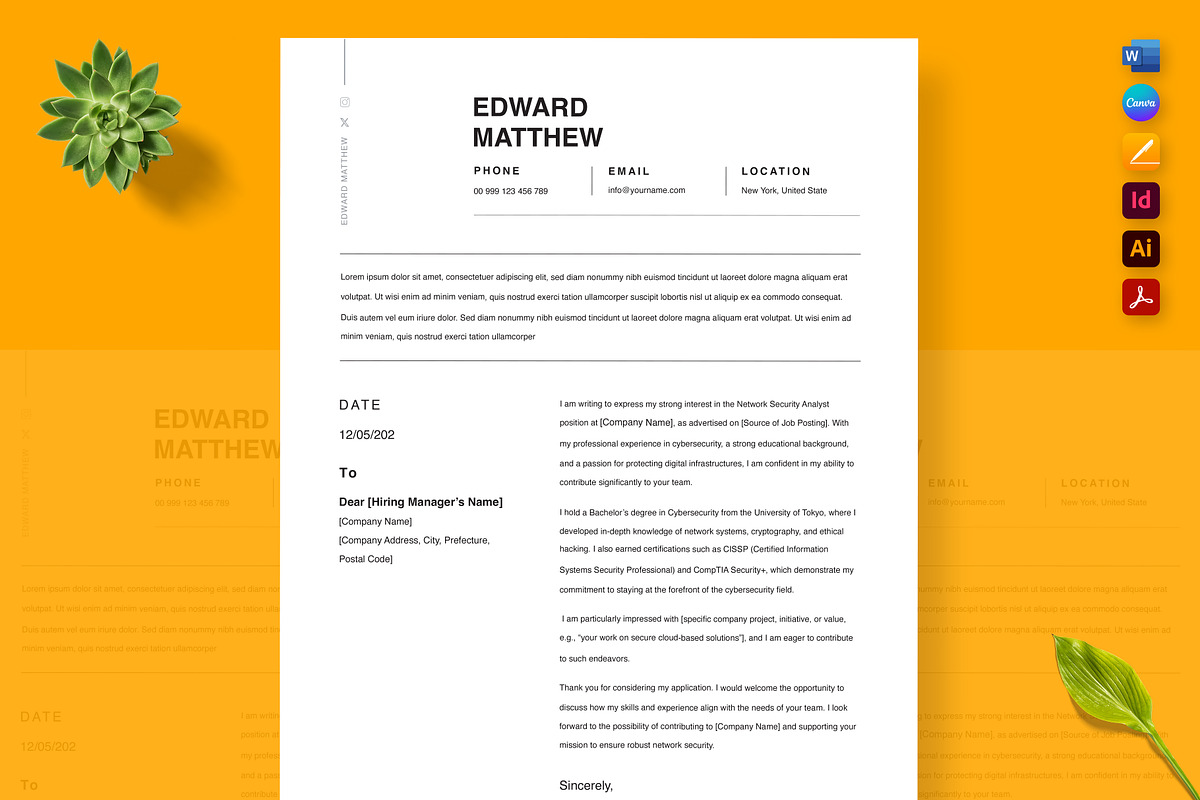 Job Application Design, a Resume Template by Nur Designer (Photo 2 of 4)