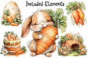 Spring Bunny Garden Clipart, an Illustration by cherrydesign (Thumbnail 2 of 4)