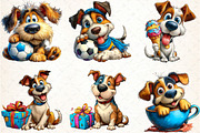 Funny Dog Clipart Bundle, an Illustration by DreamCafeArt (Thumbnail 4 of 8)