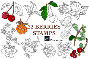 Forest Berries Digital Stamps