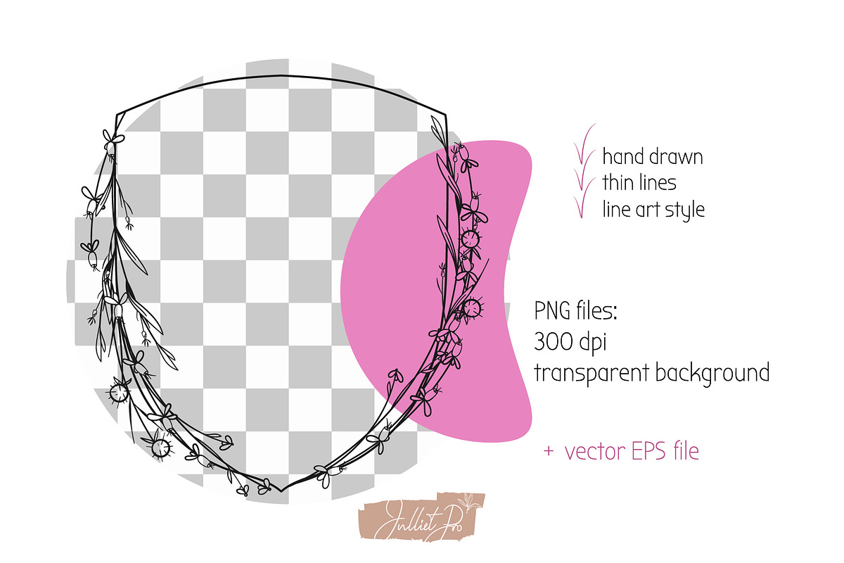 Floral wedding clipart set, a Decorative Illustration by JuDesign (Photo 3 of 5)