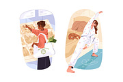 Healthy lifestyle, daily routine set, a Person Illustration by PaperTrident (Thumbnail 2 of 10)