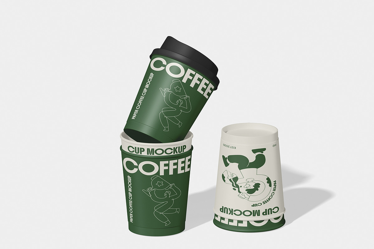 Paper Coffee Cup, a Cups & Container Mockup by Unerispace (Photo 2 of 6)