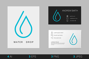 Water Drop Logo. Vector Template