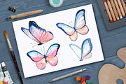 Watercolor collection of butterflies, an Animal Illustration by Art Watercolor (Thumbnail 3 of 7)