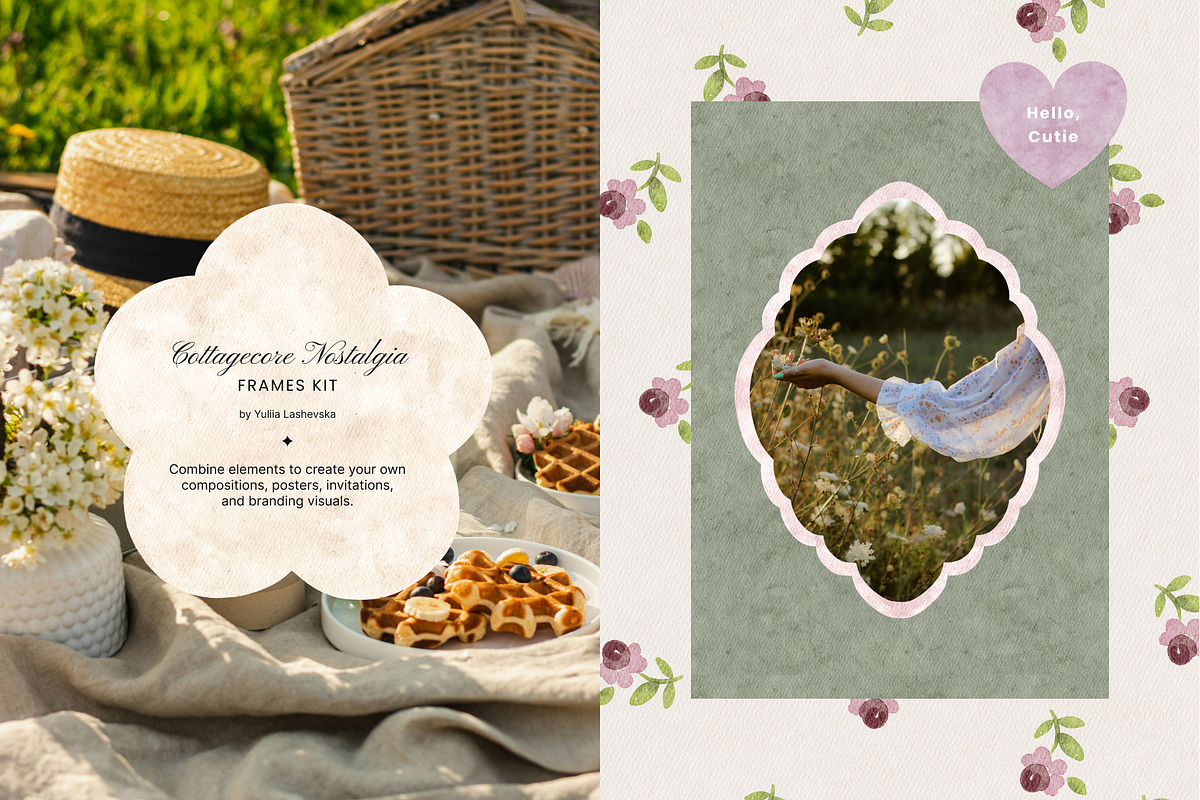 Cottagecore Nostalgia Frames Kit, a Background Graphic by Yuliia Lashevska (Photo 6 of 11)