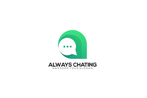 Letter A On Circle Chat Icon Logo