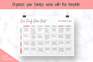 Weekly Family Chore Chart Printable