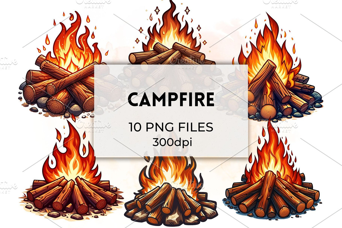 Campfire Clipart PNG Bonfire Art, an Object Illustration by QM_ART (Photo 1 of 7)