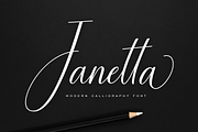 Janetta, a Script Font by Artkenza (Thumbnail 1 of 7)