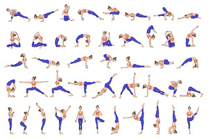 75 Yoga poses. Big collection
