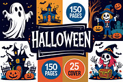 Halloween Coloring Book Set Pack, an Illustration by Creativeshirt (Thumbnail 1 of 19)