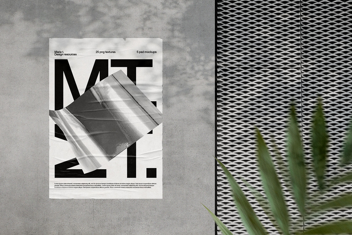 Silver Paper Textures + 5 Mockups, a Texture Graphic by Marie T (Photo 2 of 17)