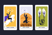 Suit of Wands tarot cards set, an Illustration by Good Studio (Thumbnail 3 of 6)