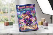 Cute Wizard Coloring Book Pages Vol2, a Seasonal Illustration by ikarifq shop (Thumbnail 2 of 5)
