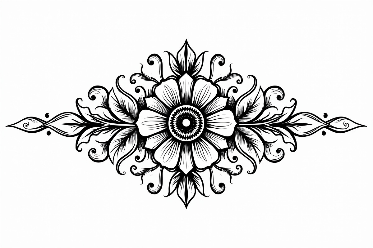 Floral Circle Decorative Art, an Illustration by yasushie (Photo 2 of 9)