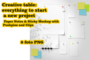 Paper Notes & Sticky Mockup, a Merchandise Mockup by Tempera