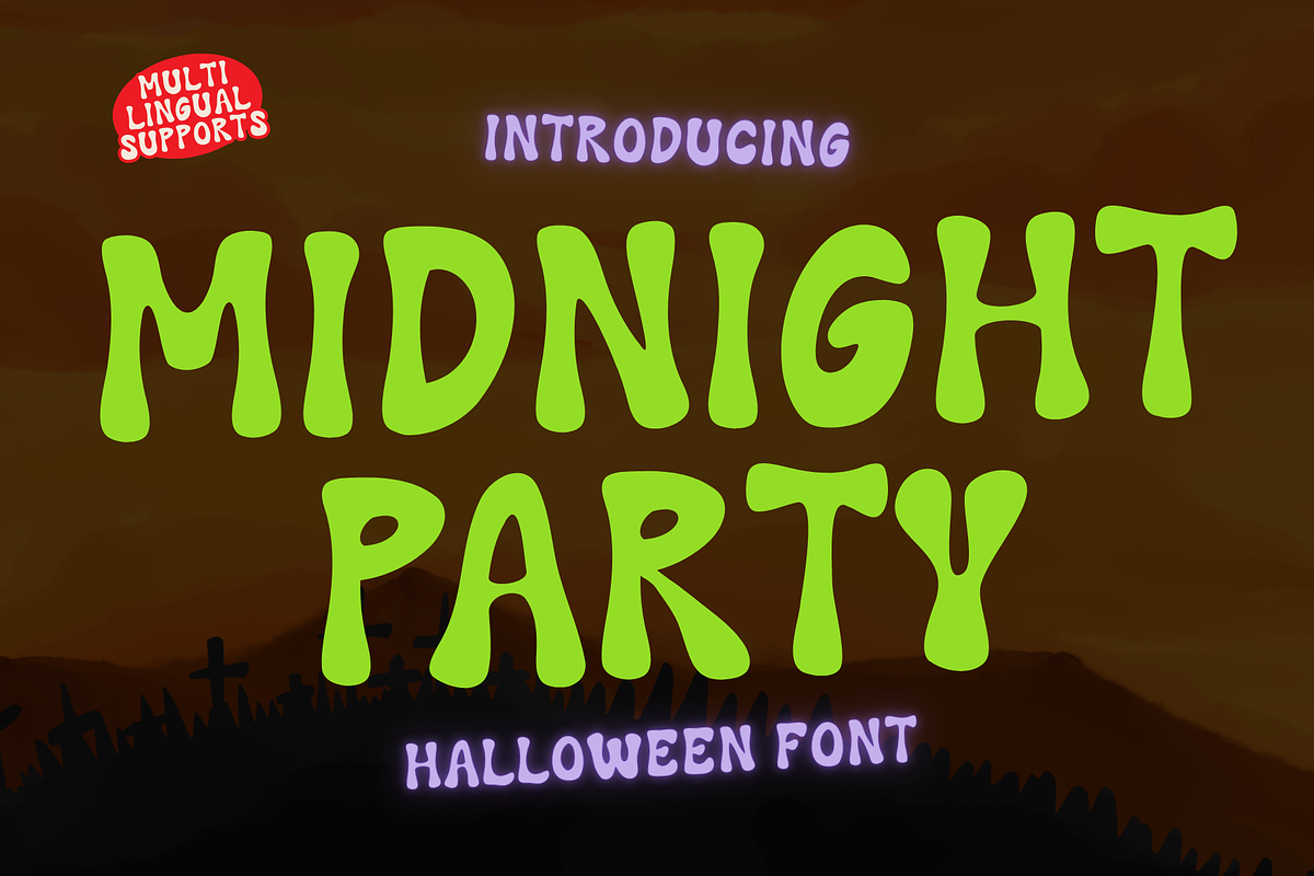 Midnight Party is a Halloween font, a Handwritten Font by Brown Cupple (Photo 1 of 10)