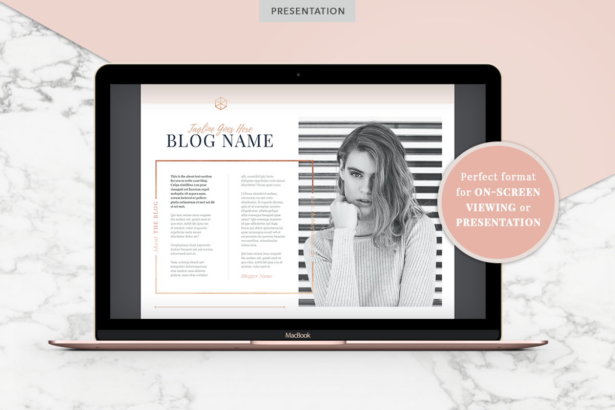 ROSE GOLD | Blog Media Kit, a Resume Template by Marigold Studios (Photo 7 of 9)