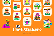 Animated Cool Stickers Set, an Emoji Icon by Prosymbols (Thumbnail 1 of 4)