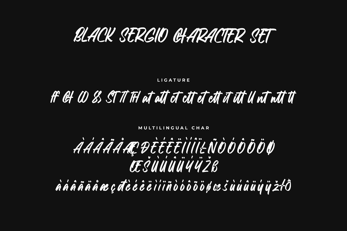 Black Sergio Brush Font, a Handwritten Font by RantautypeStudio (Photo 13 of 13)