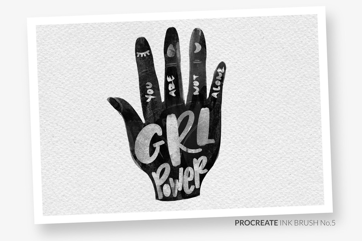 Ink Brushes and Stamps for Procreate, a Brush Add-On by Greek fonts by nantia.co (Photo 8 of 9)