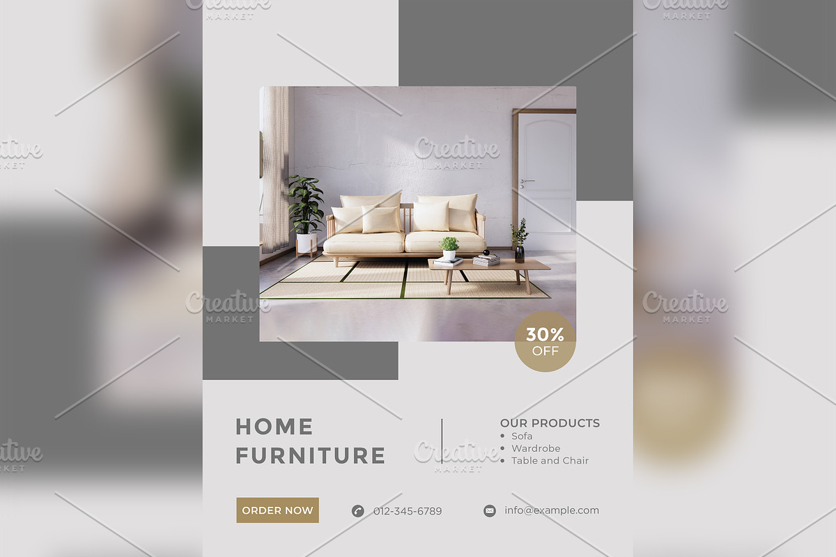Modern Furniture Poster Design 11, a Social Media Template by shahsoft (Photo 2 of 2)