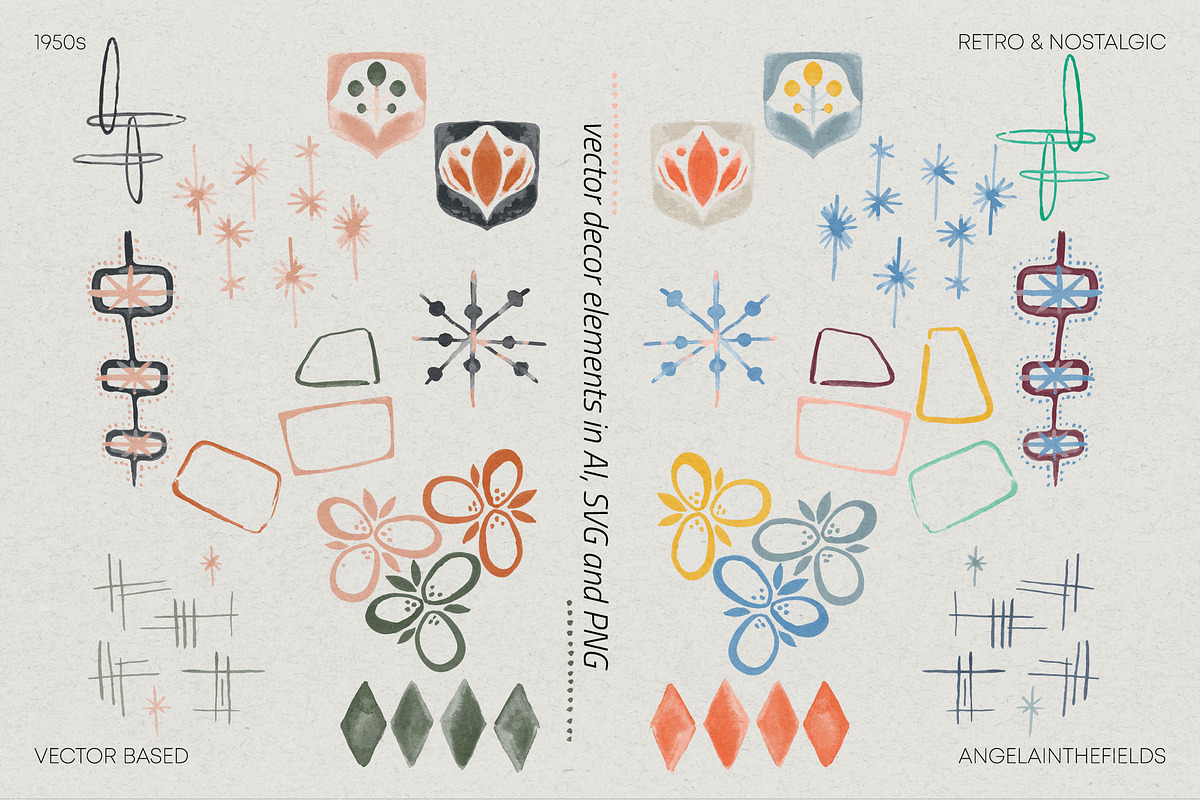 Mid Century Wonky Patterns, a Pattern Graphic by angelainthefields (Photo 8 of 10)