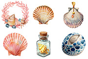 Coastal Seashell  Clipart, an Illustration by Watercolor design (Thumbnail 2 of 4)