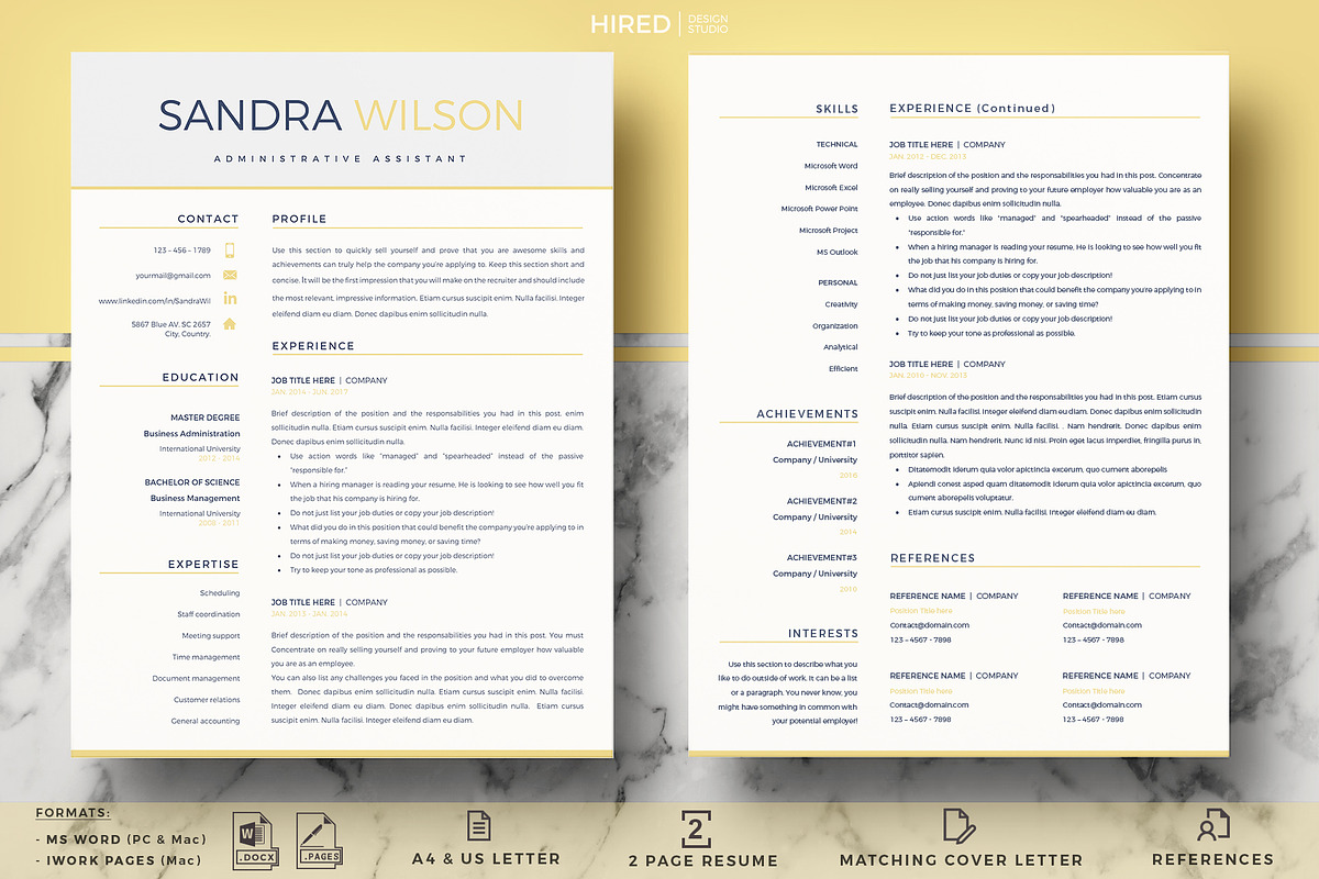 Professional Resume Template Bundle, a Resume Template by HIRED Design Studio (Photo 3 of 13)
