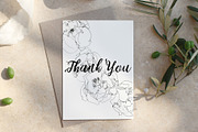 Peony flower hand drawing card, a Card Template by TurquoiseDesign (Thumbnail 3 of 4)