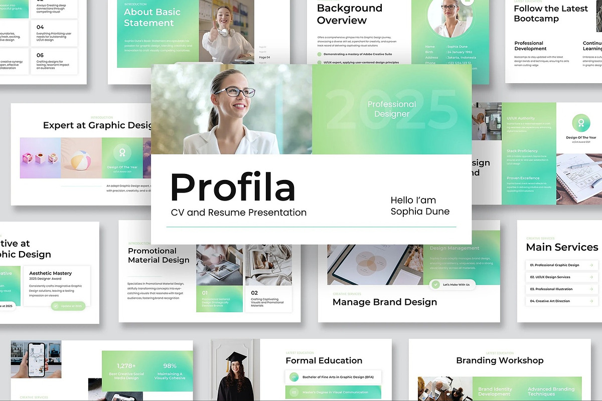 CV & Resume Powerpoint Templates, a Presentation Template by Fit-tee (Photo 1 of 10)