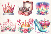 Pink Princess Tiara Sublimation Clip, an Illustration by DreamCafeArt (Thumbnail 4 of 5)