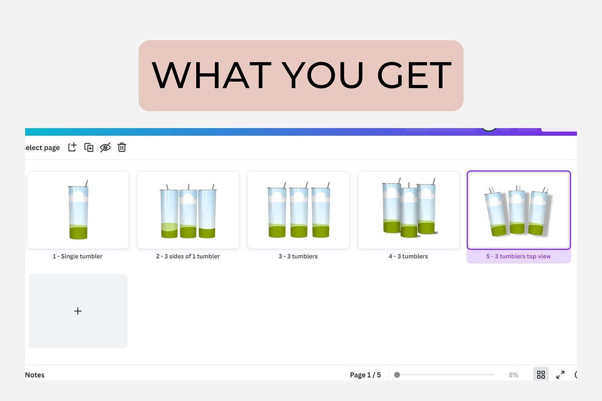 20oz Tapered Tumbler Mockup Canva, a Cups & Container Mockup by NoemieDesigns (Photo 5 of 5)