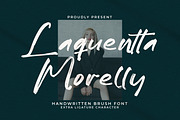 Laquentta Morelly, a Handwritten Font by Integritype Studio (Thumbnail 1 of 15)
