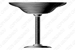 Chalice Grail Cup Goblet Woodcut, an Illustration by Christos Georghiou