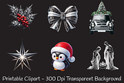 Black And White Christmas  Clipart, an Illustration by RobertsArt (Thumbnail 2 of 5)